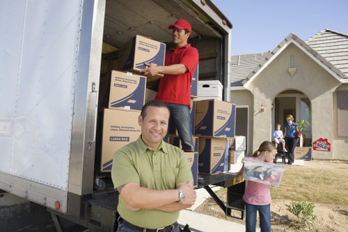 Commercial relocation items prepared for an office move