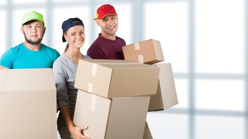 Boxes and household items being prepared for a move in Cricklewood