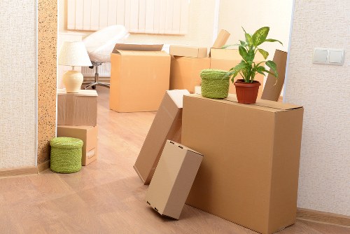 Business relocation team handling office equipment in Cricklewood